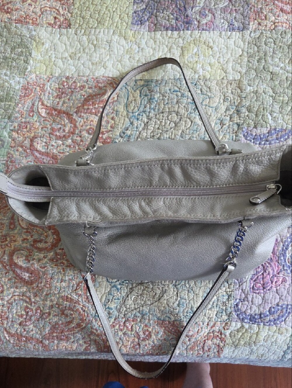 Black Drawstring Shoulder Bag & Gray Leather Tote - Set of Two Michael Kors Bags - Picture 8 of 15